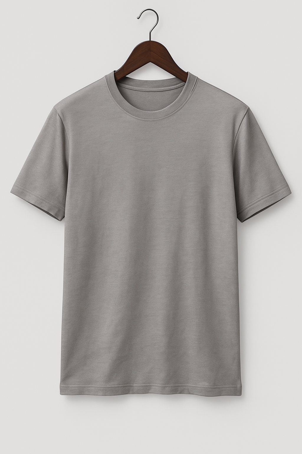 Premium Cotton Gray Crewneck T-Shirt