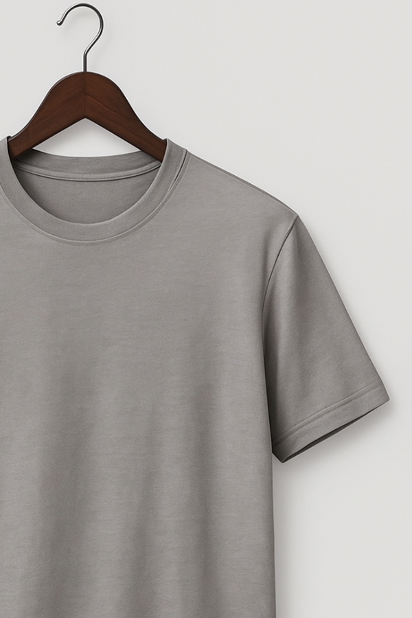 Premium Cotton Gray Crewneck T-Shirt