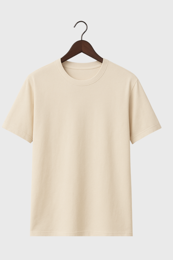 Premium Cotton T-Shirt – Classic Beige