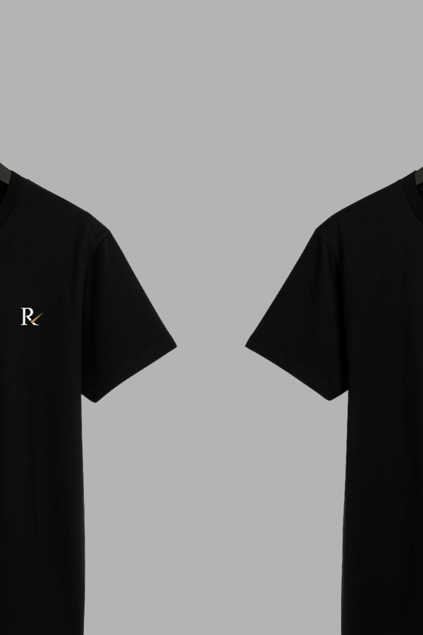 RayLuxe Premium Black Cotton T-Shirt