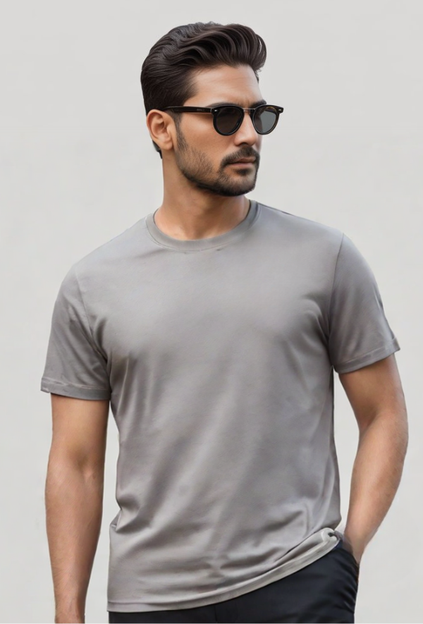 Premium Cotton Gray Crewneck T-Shirt