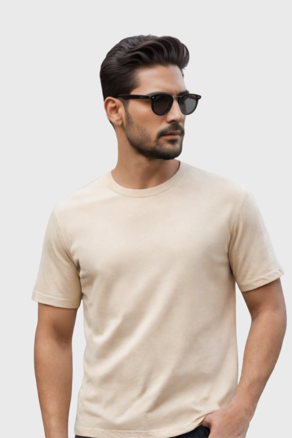 Premium Cotton T-Shirt – Classic Beige